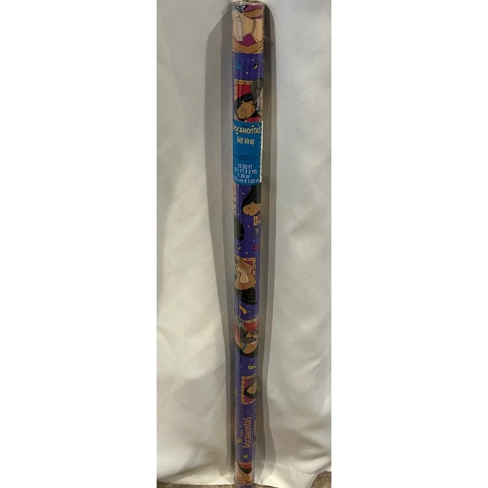 NOS Vintage Disney Pocahontas Gift Wrap Wrapping Paper 1990s Nostalgia 90s